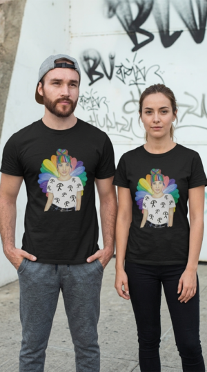 Camiseta Unisex Negra Arcoíris