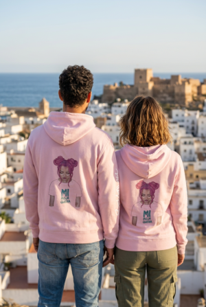 Sudadera Unisex Rosa con Cremallera – Moños Rosa