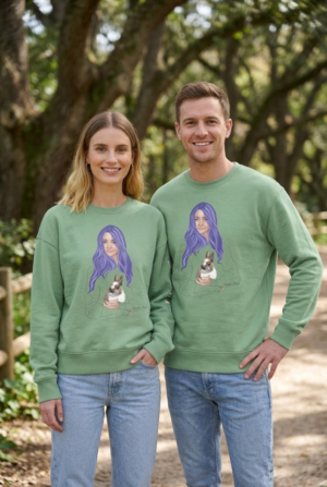 Sudadera oversize unisex verde - Conejo