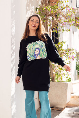 Sudadera vestido negra - Pavo Real